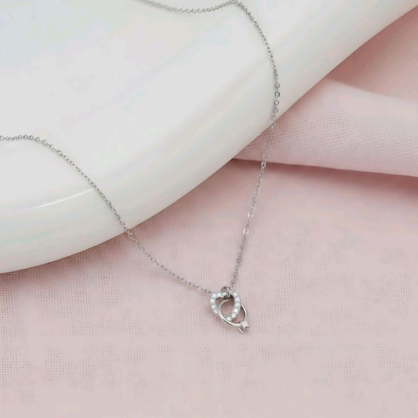 Silver Crystal Heart pendant