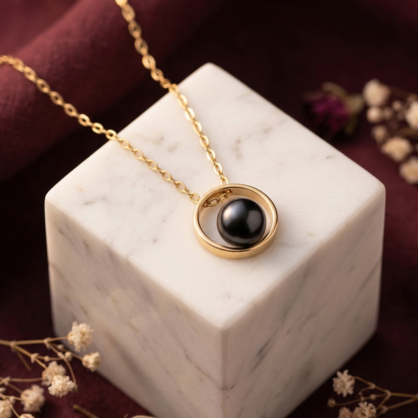 Luxury Black Stone Gold Necklace for Women